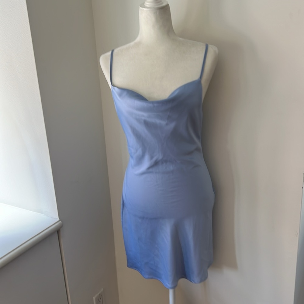 NWT Urban Outfitters light blue silky slip dress